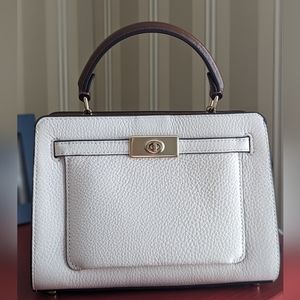 Coach Lane Mini Bag - Chalk & Saddle Color Block NWOT